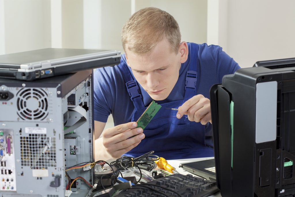 guy working on computer