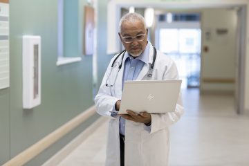 Doctor with HP Healthcare Edition Notebook