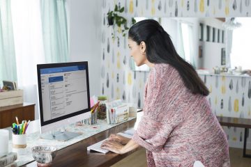 woman on computer