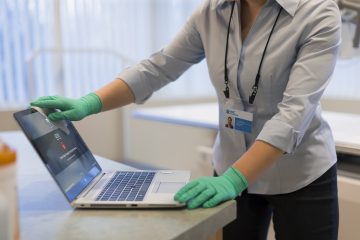 disinfect a laptop